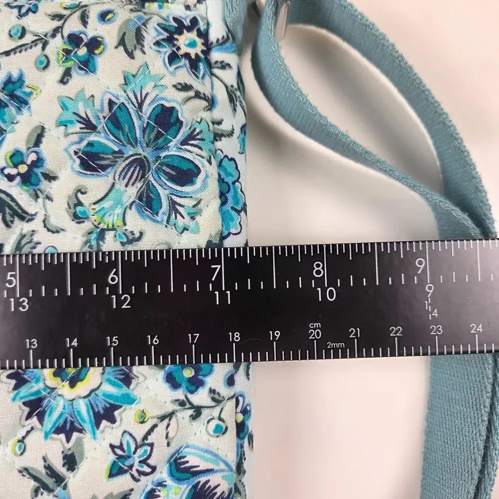 Vera Bradley Cloud Vine Crossbody Bag Blue Aqua Floral Quilted Shoulder Purse